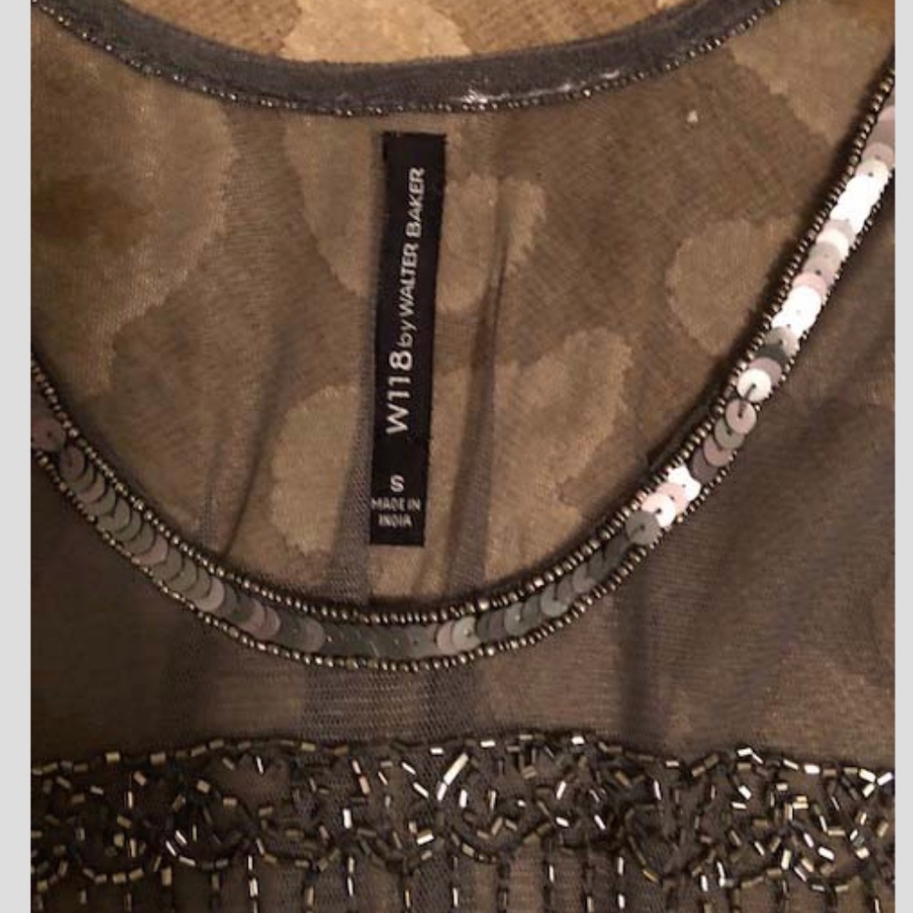 GUNMETAL GREY BEADED TOP - Picture 3 of 3